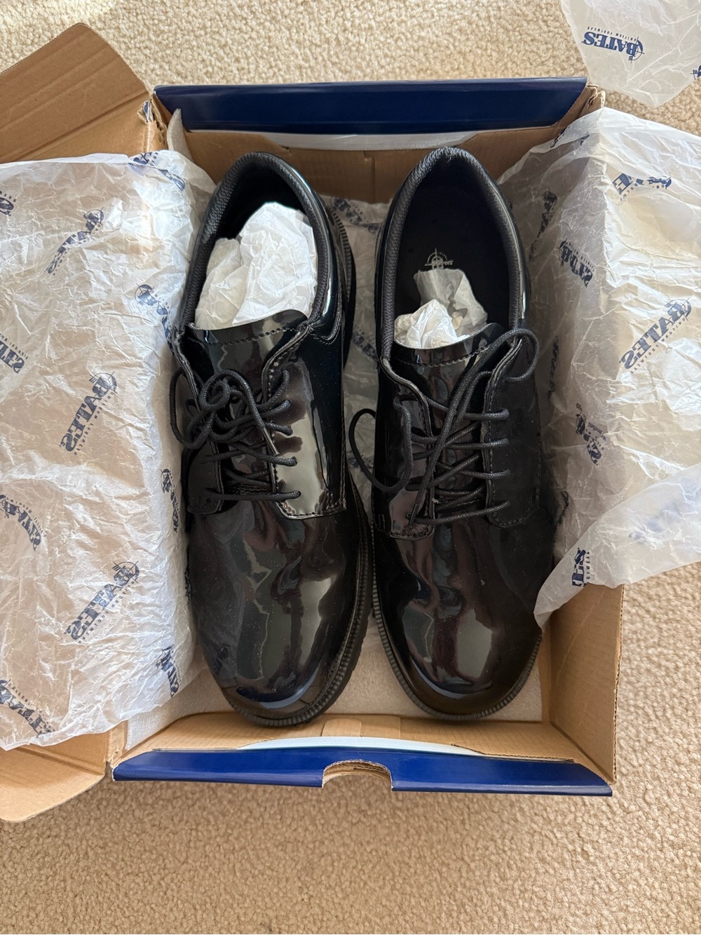 Bates Men's 13 Wide High Gloss Black Oxford
Shoes